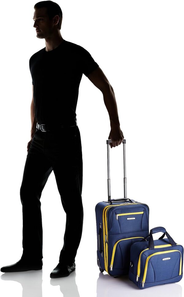 Rockland Fashion Softside Upright Luggage Set, Navy, 2-Piece (14/19) - Image 6