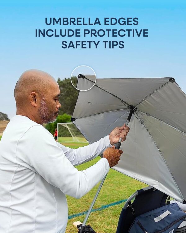 Versa-Brella UPF 50+ Personal Sun Shade - Portable Umbrella for Sports & Outdoors - Secure Clamp, 360-Degree Swivel Adjustable Position for Maximum Sun Protection - Compact with Carry Case - Image 9