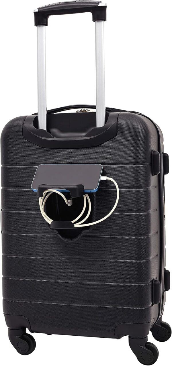 Wrangler Smart Luggage Cup Holder and USB Port, Black, 3 Piece Set - Image 5