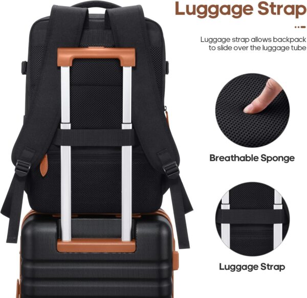 Luggage Sets 3 Piece, Carry On Luggage 20 Inch With Spinner Wheels,PC Hardside Suitcase Set with TSA Lock,Durable Carry On Suitcase With Travel Backpack for Men (Black, 3 piece set (20inch)) - Image 6