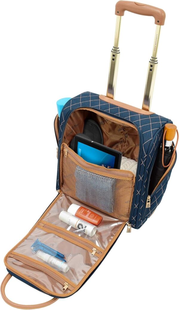 LONDON FOG Queensbury With Lightweight, Expandable, Telescoping Handles, Navy, 4 Piece - Image 3