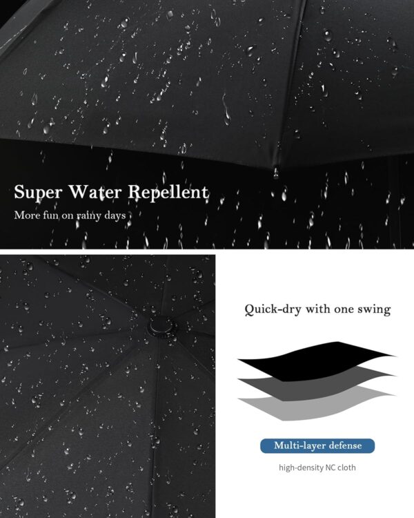 Compact Travel Umbrella – Windproof, Lightweight, Automatic Open/Close, Durable Waterproof Canopy for Rain & Sun, UV Protection, Perfect for Travel, Backpack, Purse, or Everyday Use - Image 4