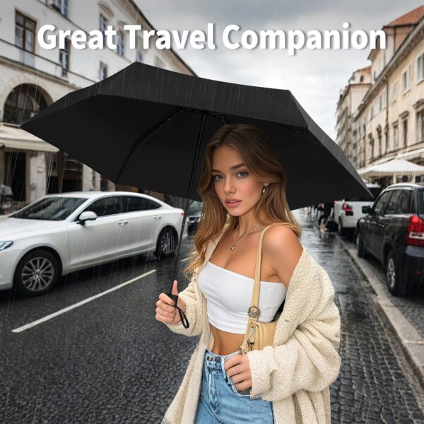 Yoobure Small Mini Umbrella with Case Light Compact Design Perfect for Travel Lightweight Portable Parasol Outdoor Sun&Rain Umbrellas - Image 6