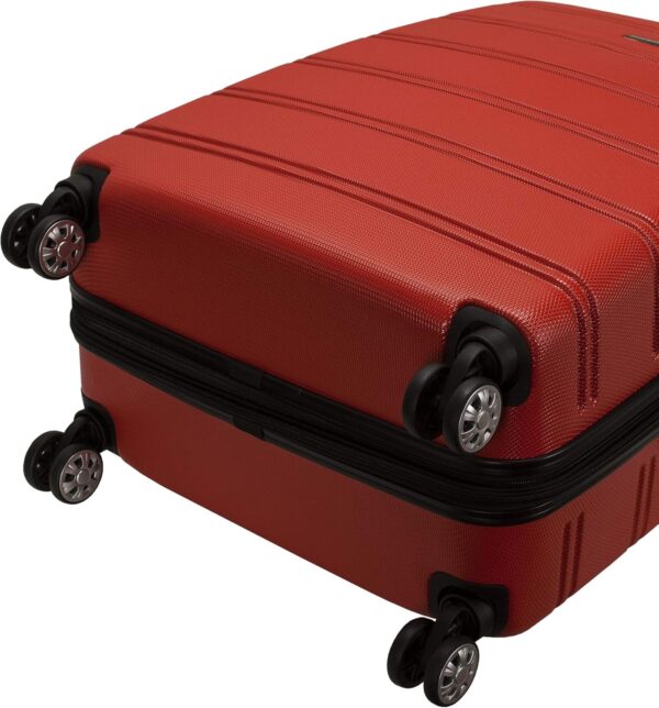 Rockland Melbourne Hardside Expandable Luggage with Spinner Wheels, RED, 3-Piece Set (20/24/28) - Image 5