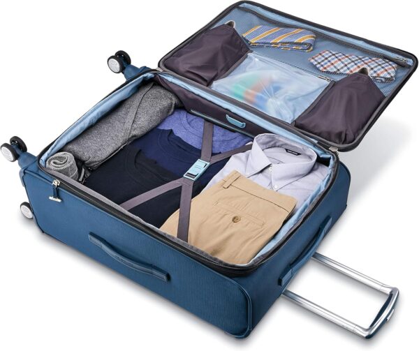 Samsonite Solyte DLX Softside Expandable Luggage with Spinner Wheels, Mediterranean Blue, 2-Piece Set (20/25) - Image 3