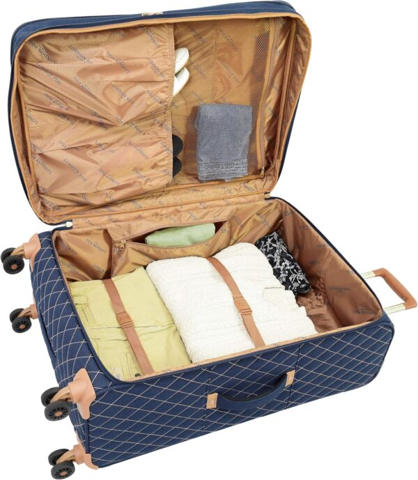 LONDON FOG Queensbury With Lightweight, Expandable, Telescoping Handles, Navy, 4 Piece - Image 2
