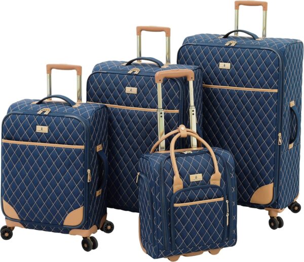 LONDON FOG Queensbury With Lightweight, Expandable, Telescoping Handles, Navy, 4 Piece