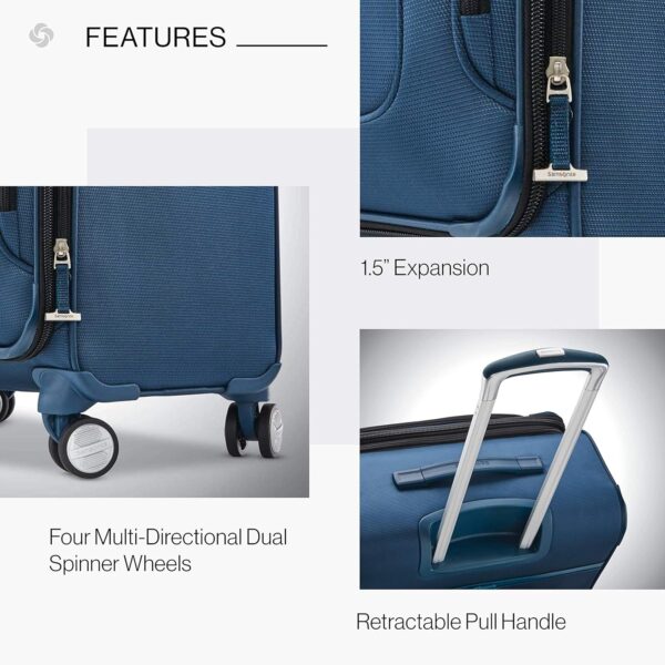 Samsonite Solyte DLX Softside Expandable Luggage with Spinner Wheels, Mediterranean Blue, 2-Piece Set (20/25) - Image 6