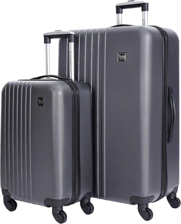 Travelers Club Cosmo Hardside Spinner Luggage, Charcoal Grey, 2-Piece Set (20/28)