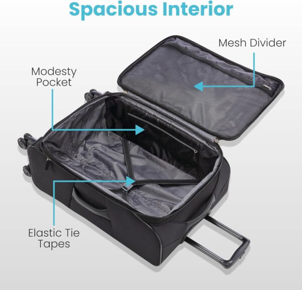 American Tourister 4 KIX 2.0 Softside Expandable Luggage with Spinners, Digital Lavender, 2PC SET (Carry-on/Large) - Image 3