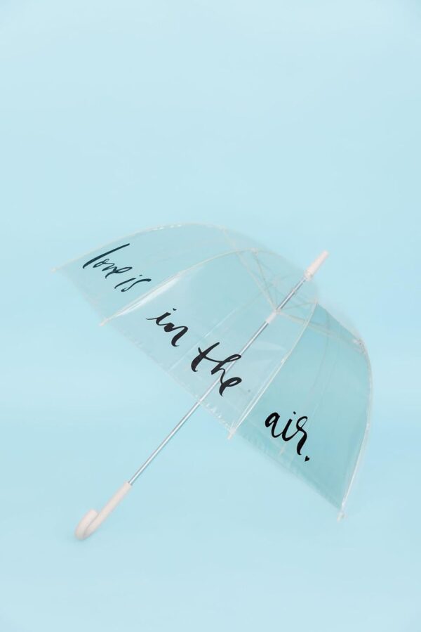 kate spade new york Clear Umbrella for Rain, Large Bubble Umbrella for Weddings, Love Is In The Air - Image 4