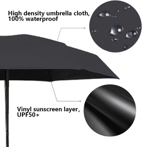 ESUFEIR Travel Sun Rain Umbrella With Case - Compact UV Protection for Walking, Lightweight & Portable Windproof Parasol for Women and Men - Image 8