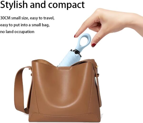 erised's bifrost Compact Folding Umbrella Ring Handle Coating Layer Fabric Blocking UV Protection 99.9%/Car/Small Travel Backpack/Lightweight Portable/Rain Sun Anti UPF 50/Men Women Kids - Image 4