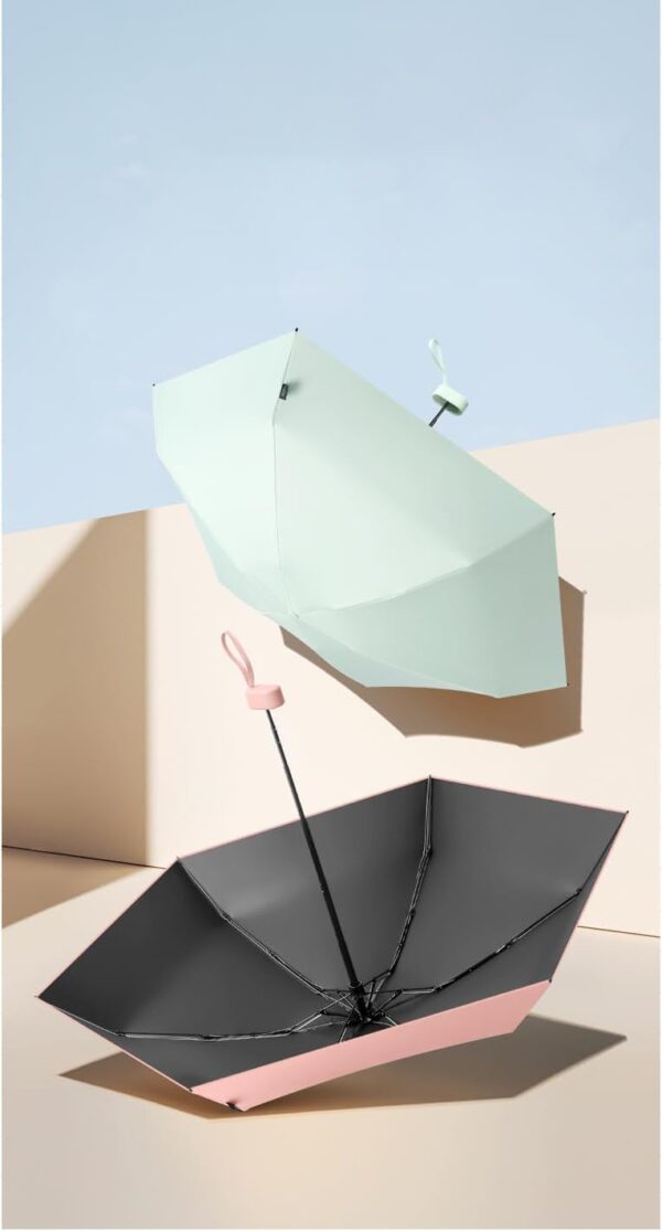 Mini Umbrella for Travel, Small Umbrella for Purse with Case for Sun and Rain, Sun Umbrella with UV Protection, Lightweight & Compact Umbrella for Women Men Kids Manual-Opening - Image 2
