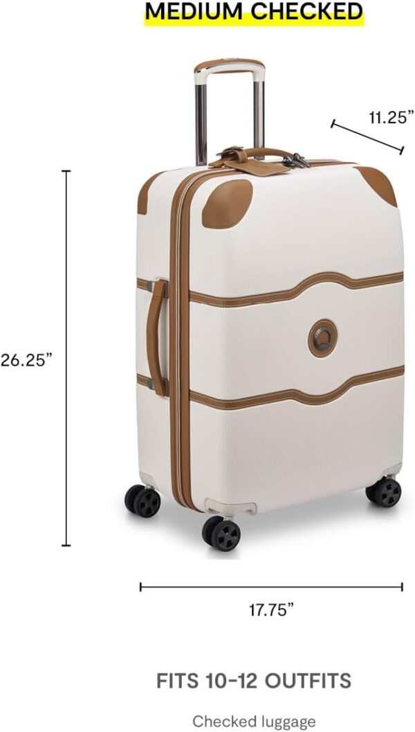 DELSEY PARIS Chatelet Air 2.0 Hardside Luggage with Spinner Wheels, Angora, Checked-Medium 24 Inch - Image 4