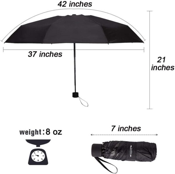 Goothdurs Mini Travel Compact Umbrella –Small Lightweight Folding Sun Umbrella with 95% UV Protection for Men & Women - Image 2