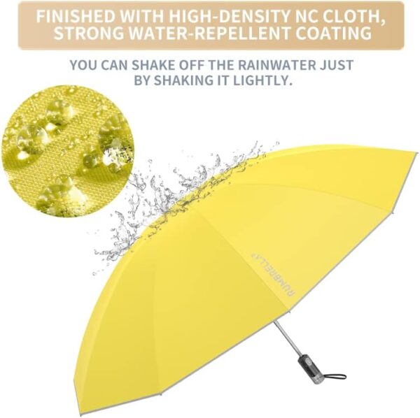 RUMBRELLA Inverted Folding Umbrella for Rain, 50 Inch Anti-UV Protection Automatic Car Travel Umbrella with Safety Reflective Strip - Image 4