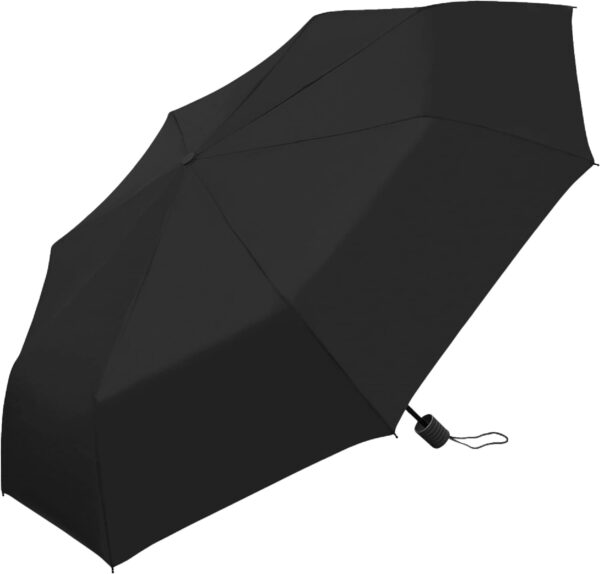 Weather Station Mini Manual Rain Umbrella, Windproof, Lightweight and Packable for Travel, Full 42 Inch Arc, Black