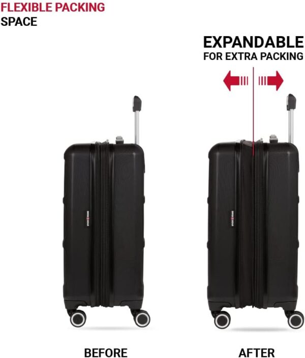 SwissGear 8090 Hardside Expandable Luggage with Spinner Wheels, Black, Carry-On 20-Inch - Image 6
