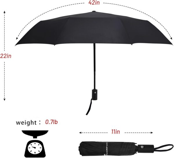 SY COMPACT Umbrella Automatic Travel Waterproof Light Folding Umbrellas Easy Carry for Women and Men - Image 2