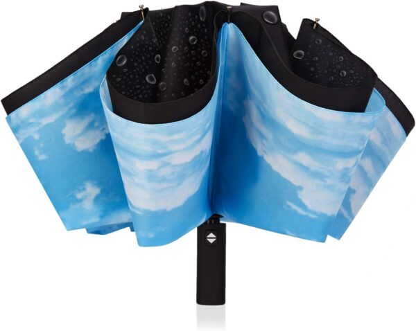 Inverted Umbrella Double Layer Automatic Folding Reserve Umbrella Windproof UV Protection for Rain Car Travel Outdoor Men Women - Image 2