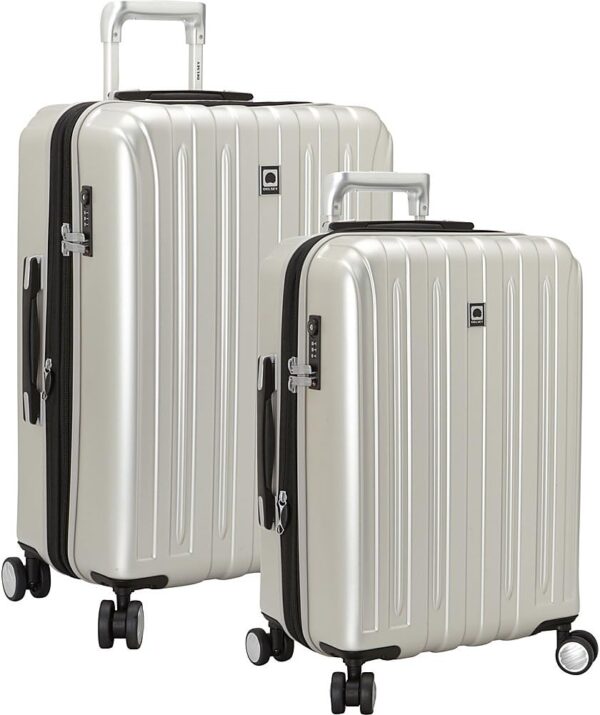 Delsey Luggage Titanium 2 Piece Set (Carry-On & 25" Checked) (Silver)