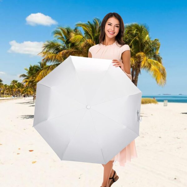 Cuby UV Sun Umbrella Compact Folding Umbrella lightweight Portable Manual Travel Umbrella for Rainproof & 99% UV Protection with Black Anti-UV Coating - Image 4
