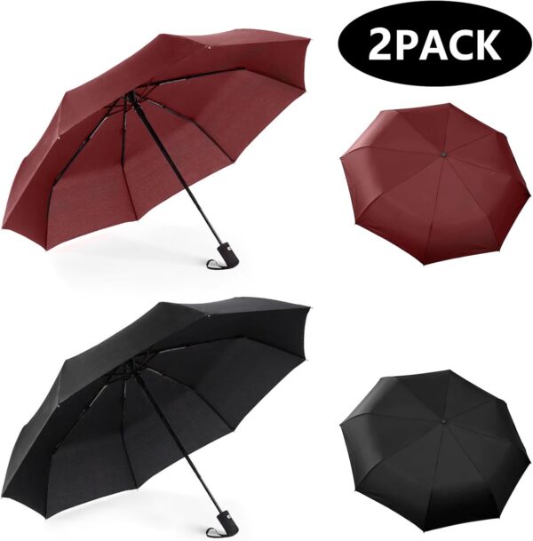 RONIARE 2 Packs Travel Umbrellas for rain Windproof Compact Umbrella Folding Small Strong and Portable Automatic Open and Close - Men and Women - Image 4