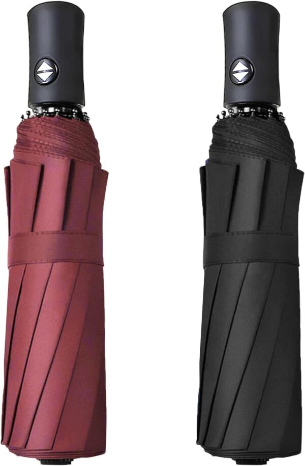 RONIARE 2 Packs Travel Umbrellas for rain Windproof Compact Umbrella Folding Small Strong and Portable Automatic Open and Close - Men and Women