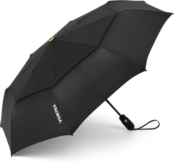 ShedRain Vortex Compact Umbrella, Folds to 11", 43" Arc, One-Hand Operation, Windproof up to 75 mph