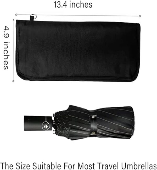 Wet Umbrellas Bags for Travel Umbrellas, Thicker Chenille Super Water Absorption Compact Folding Umbrellas Sleeves Covers(13.4x5 inches, Black) - Image 2