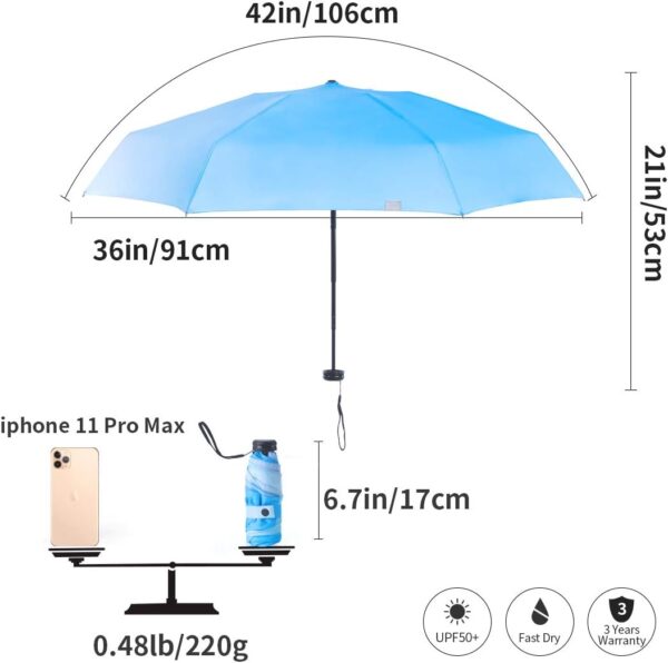 RUMBRELLA Mini Teflon Purse Umbrella With 99% UV Protection for Travel - Image 7
