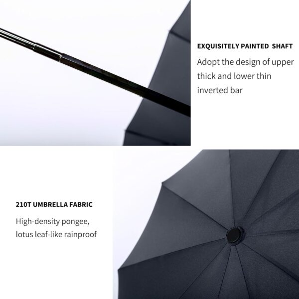 SIEPASA 49/54/62 Inch Windproof Golf Umbrella - Automatic Open/Close, Real Wood Handle - Large Folding Travel Umbrella for Wind, Rain & Sun Protection. - Image 8