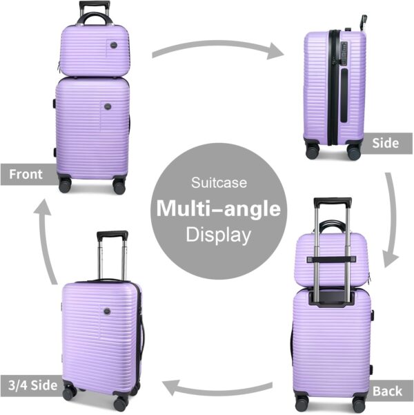 Carry On Luggage Set 2 Piece PC+AB Hardshell 20 inch Suitcases with Spinner Wheels Airline Approved. - Image 7