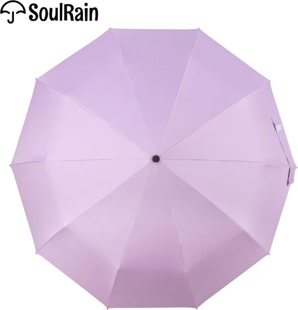 SoulRain 46" Travel Sun & rain Umbrella, Lightweight Windproof Umbrella, Portable Lightweight Compact Parasol with 95% UV Protection for women and men - Image 2