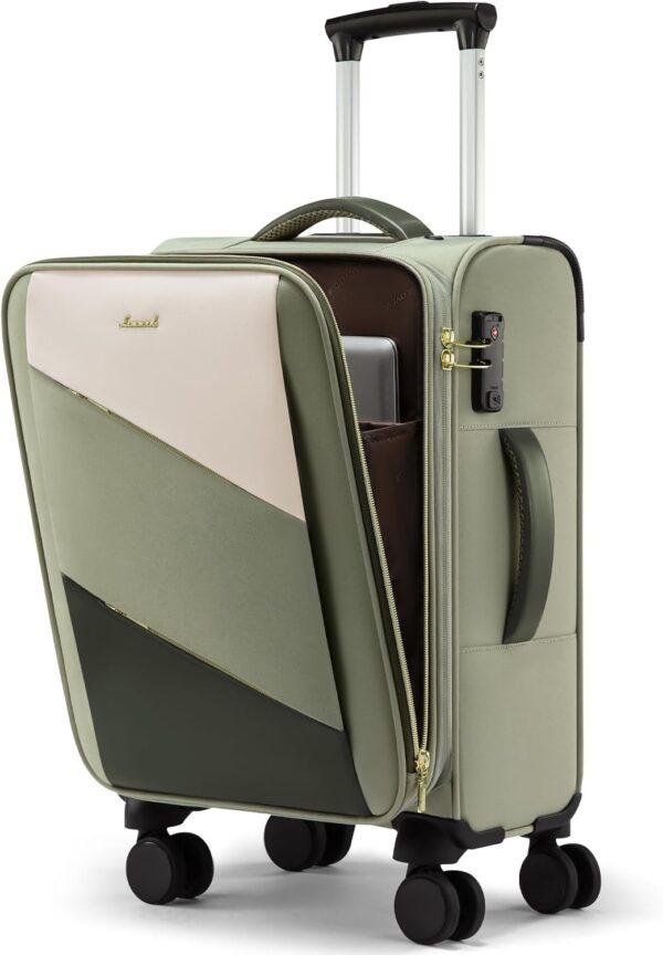 LOVEVOOK Carry On Luggage 22x14x9 Airline Approved, 20 Inch Softside Suitcases with Wheels, Lightweight Rolling Carry on Suitcase with TSA Lock, Water-Resistant Large Capacity Luggage for Women Travel