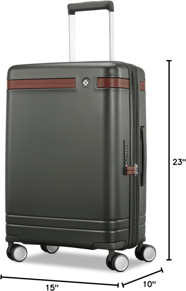 Virtuosa Hardside 21 Inch Carry On Luggage - Airline Approved with 360° Spinner Wheels, RightHeight™ Adjustable Handle - Zippered WetPak™ - TSA Lock - Expandable Light Polycarbonate Shell - Pine Green - Image 8