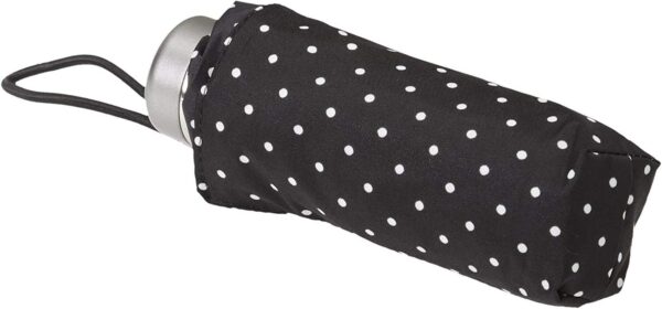 totes Classics Micro Manual Compact Umbrella, Black Swiss Dot, One Size