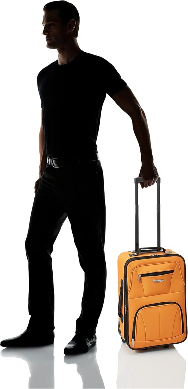 Rockland Fashion Softside Upright Luggage Set,Expandable, Orange, 2-Piece (14/19) - Image 10
