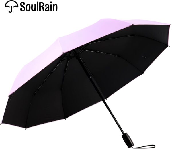 SoulRain 46" Travel Sun & rain Umbrella, Lightweight Windproof Umbrella, Portable Lightweight Compact Parasol with 95% UV Protection for women and men - Image 8