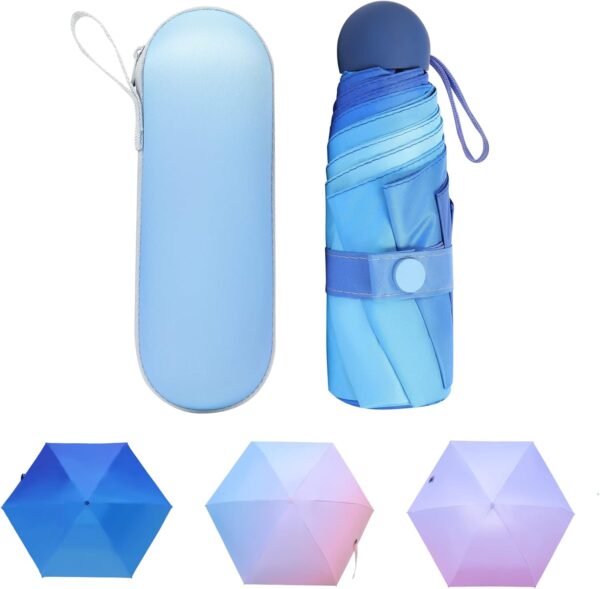 TIME LOVER Mini Windproof Folding Travel Umbrella, Sun & Rain Umbrellas, Compact Portable for Women Men Multiple Colors