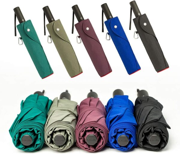 Portobello Large Umbrella For Rain - Big 54 Inch Double Vented Canopy, Folds Into Travel Size, Big Enough To Fit In 2 Adults, Heavy Duty, Sturdy, Windproof W/Auto Open Close - Image 8