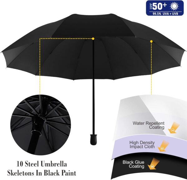 UPF 50+ Beach Umbrella with Adjustable Universal Clamp - Image 4