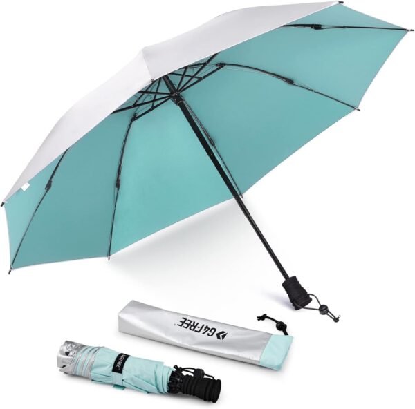 G4Free Liteflex Hiking Umbrella Mini Compact Ultralight Collapsible Reflective Silver Trekking Backpacking Umbrella - Image 9