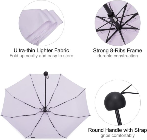 G4Free Compact Travel Umbrella UPF 50+ UV Protection Sun Blocking Mini Umbrellas for Men and Women - Image 3