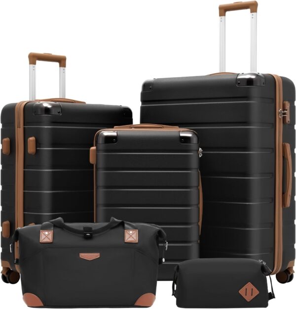 Coolife Luggage Set Suitcase 3 Piece Set Carry On Travel Luggage TSA Lock Spinner Wheels Aluminum Corner Protectors Hard Shell Lightweight Suitcase Set