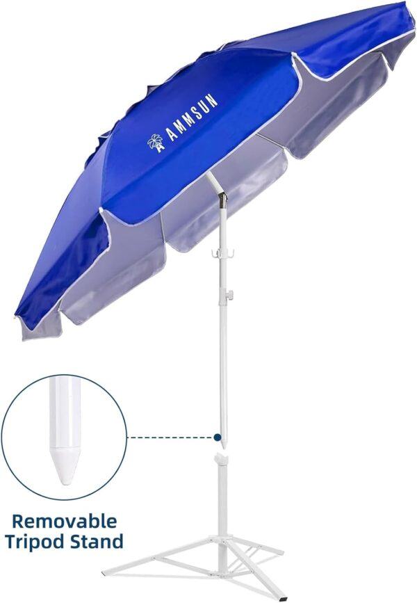 AMMSUN Shade Umbrella, Premium Portable Umbrella with Stand, 6.5ft Lightweight Free Standing Canopy for Sporting Games, Adjustable Instant Sun Protection and Easy to Carry, Blue - Image 7