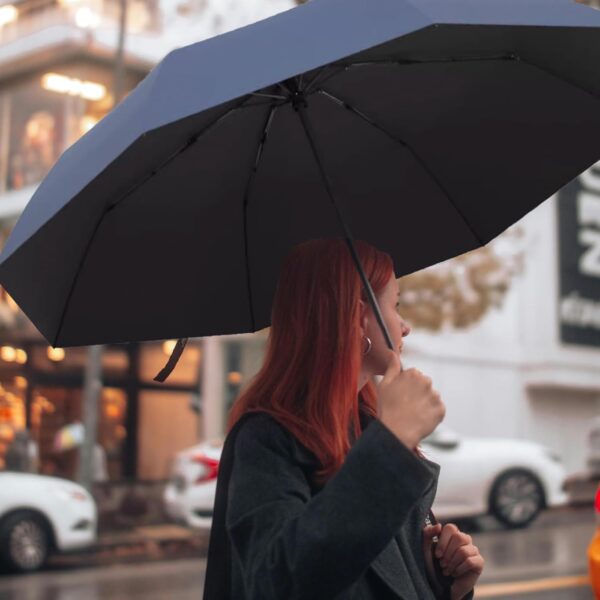 W.L Umbrellas for Rain: Compact Travel Essential, Lightweight & Portable with Automatic Open & Close Feature, Large Size Windproof Umbrella, Sun Protection Parasol with UV Protection - Image 4