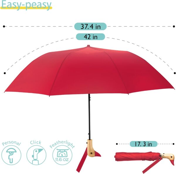 Duck Umbrella - Compact Travel Umbrella with a Cute Duck Head Handle for Women - Image 5