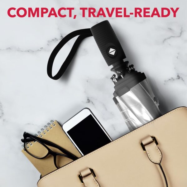 Repel Umbrella Windproof Travel Umbrellas for Rain - Easy Auto Open Close, Durable & Compact Umbrella, Strong Fiberglass Frame, Waterproof Canopy - Backpack, Purse, Portable Umbrella for Travel - Image 9